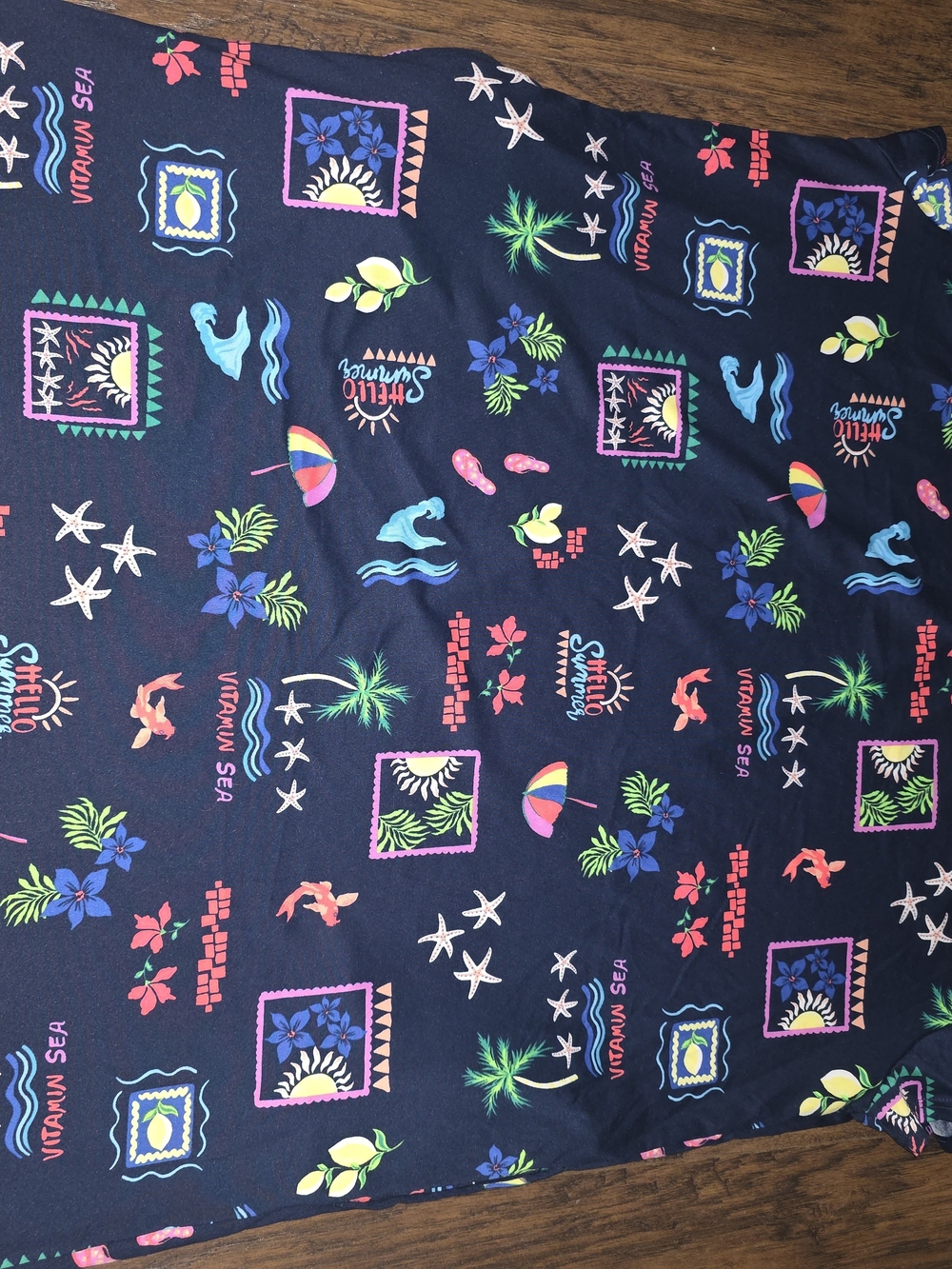 Navy Tropical Print Sleep Shirt - Picture 6 of 6
